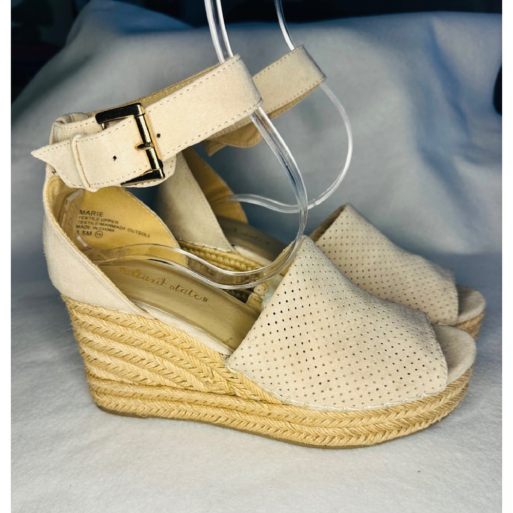 Altar'd State Tan Wedge Espadrilles with Ankle Straps